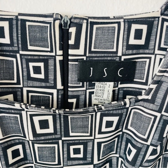Vintage JSCatalog JSC Black And White Geometric Dress - Picture 4 of 4